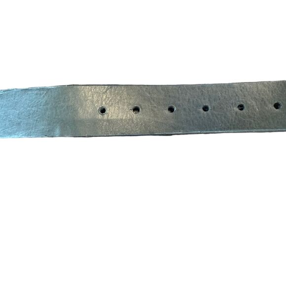 Vintage Y2K Black Leather Cross Belt Rhinestones Unisex Large 36-38 - Picture 4 of 5